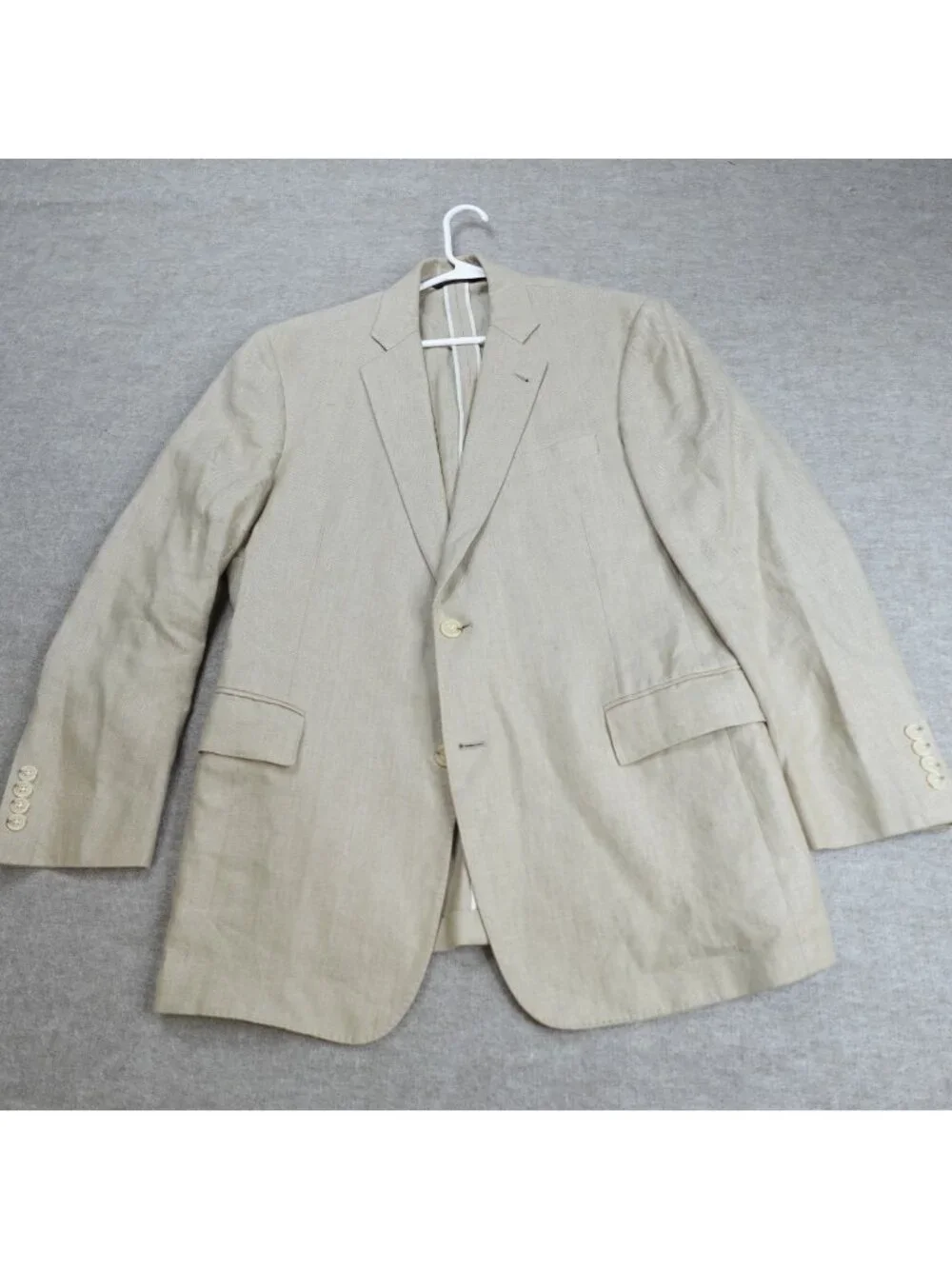 Brooks Brothers 1818 Blazer 43R Beige Linen Half Lined Fitzgerald Baird McNutt